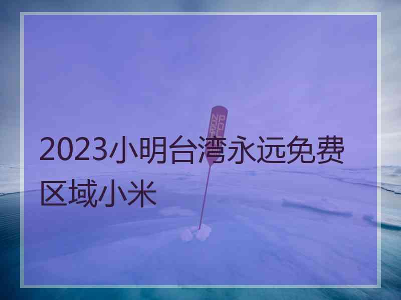 2023小明台湾永远免费区域小米